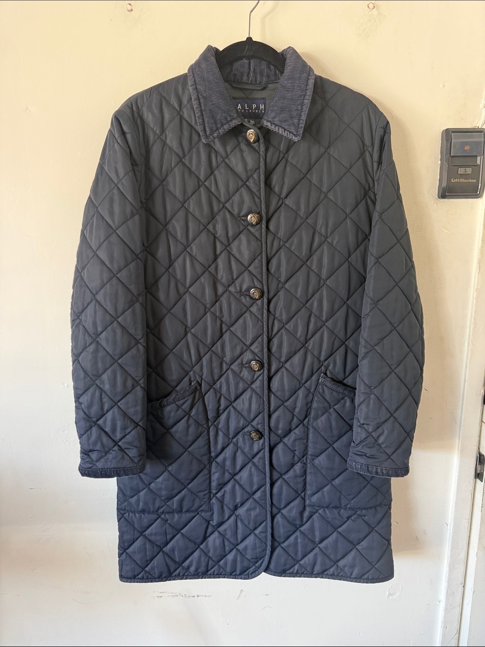 Ralph Lauren Navy Blue Quilted Barn Jacket, Sz M